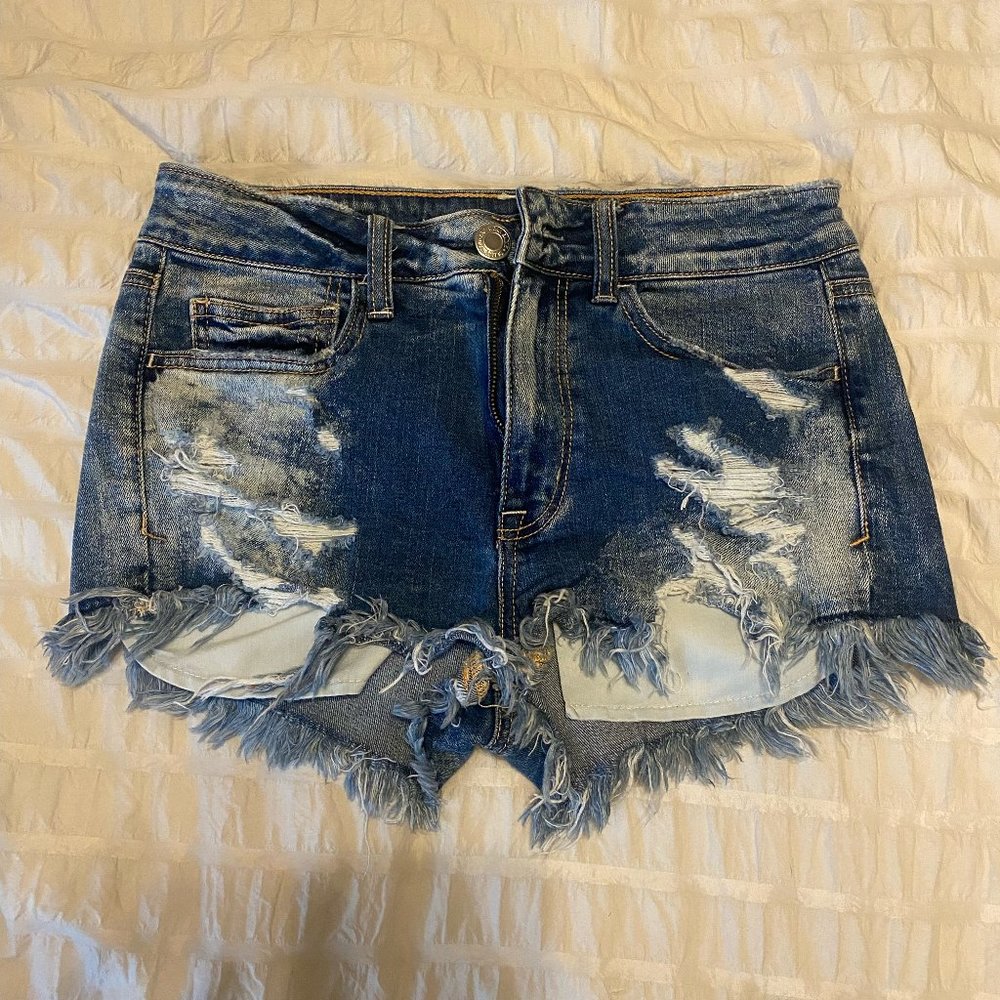 AE high rise jean shorts